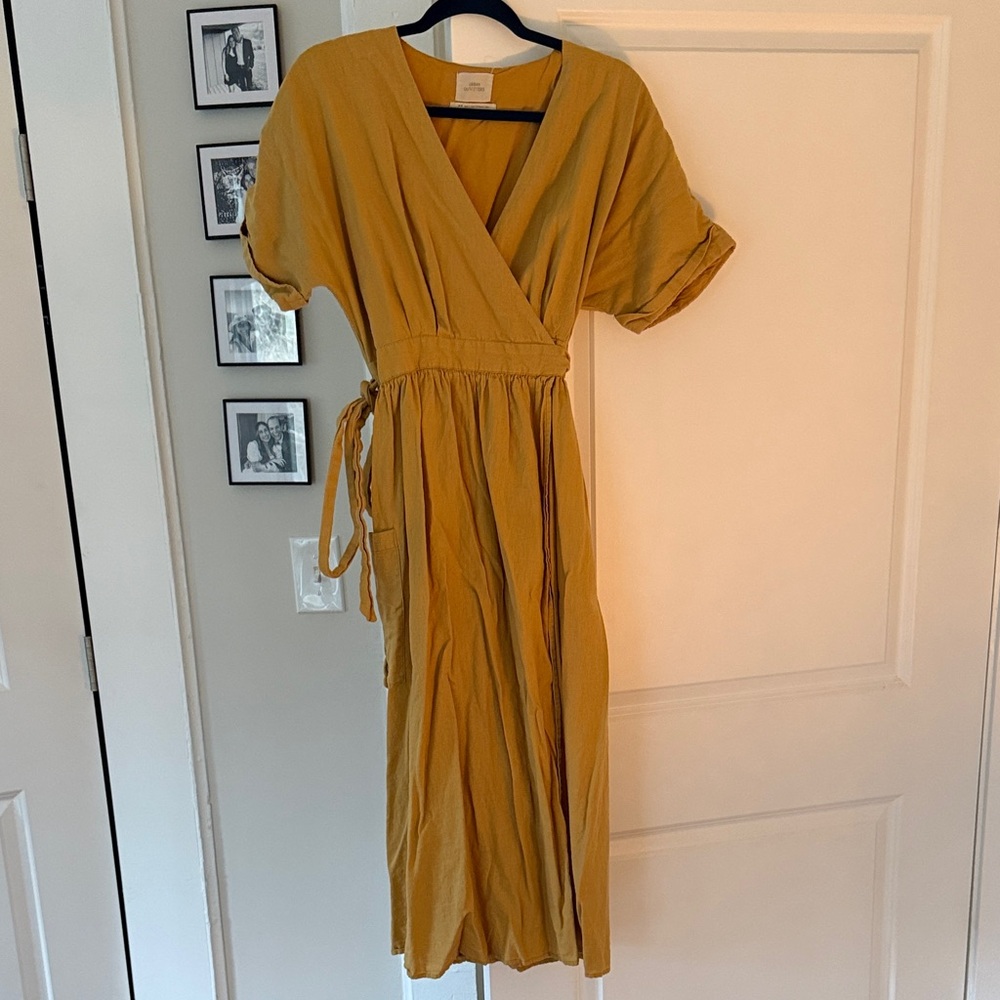 Urban Outfitters Mustard Midi Dress